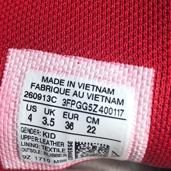 Converse One Star⭐️OX Black Red Leather W AUTHENT - Picture 8 of 8